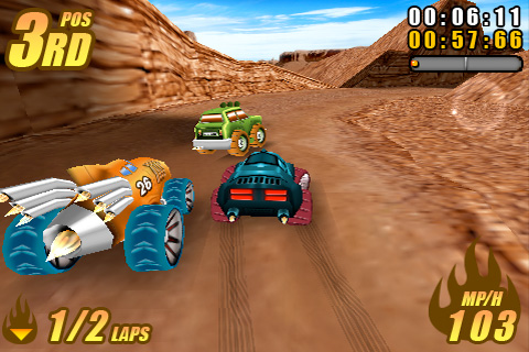 Screenshot: Burning Tires (iPhone)